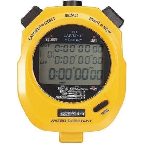 Chronomètre Ultrak 495-100 à double mémoire de temps intermédiaire - Jaune - DF