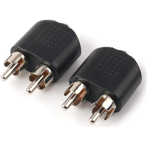 Adattatore audio stereo da 3,5 mm (1/8 di pollice) femmina a due connettori audio RCA maschio, confezione da 2 (1/5)