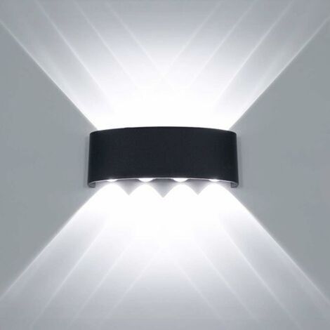 8W waterproof LED wall light – IP65 for indoor and outdoor use – Black aluminum – Modern design with superimposed effect (1/5)