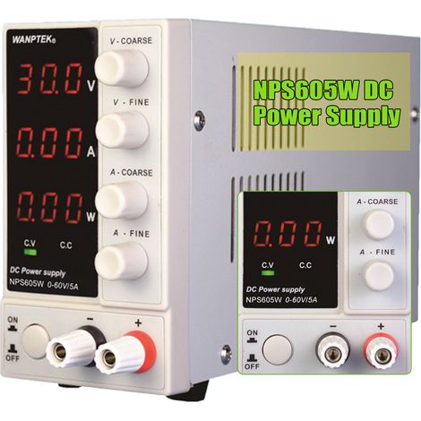YISSALE - Alimentation de laboratoire réglable 0-60 V 5 A, alimentation en courant continu, transformateur, alimentation numérique, alimentation de laboratoire stabilisée en courant continu, 220 V (1/5)