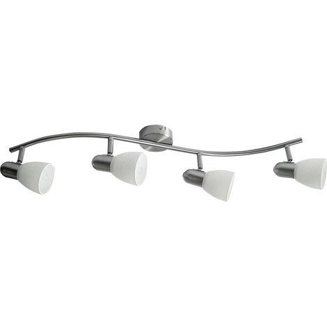 Spot luce metallo vetro satinato Soma colori cromo / bianco B: H 70 centimetri: 8cm (1/5)