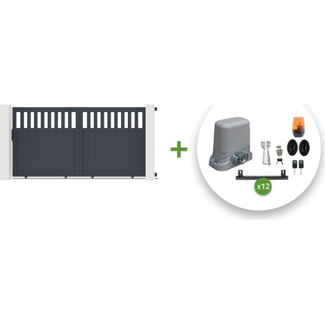 Pack portón eléctrico corredero 3m SANTIS 300 x 160 cm + motor TANKER C600 (1/5)