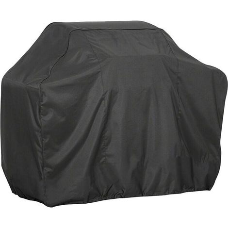 Housse de gril en tissu Oxford 210D, noir enduit d'argent, imperméable, durable, indéchirable et anti-poussière, adaptée au barbecue, au gril à gaz, au gril électrique au charbon de bois, 14561117 cm (1/4)