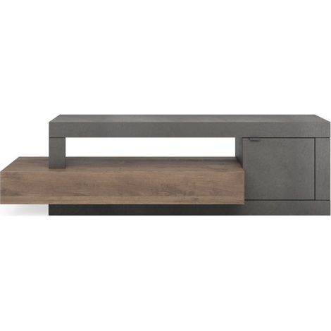 Buffet 1 porta 3 cassetti, collezione DOMI, grigio antracite/quercia scura, per soggiorno design