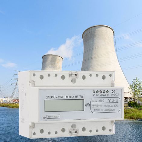 Digitaler Energieverbrauchszähler (220/380 V, 20–80 A), 3-phasig, kWh-Zähler mit LCD-Anzeige (1/5)