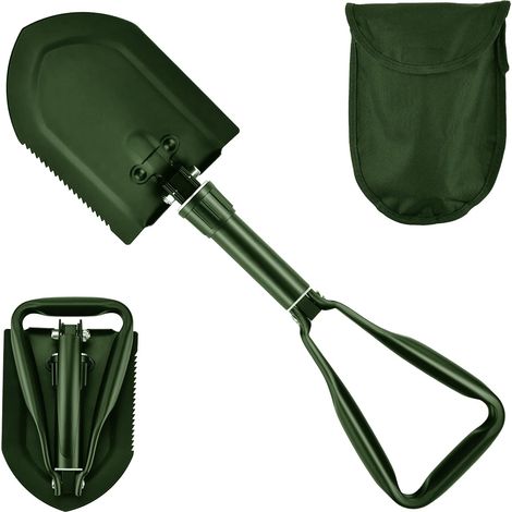 Pelle pliante ultra-stable en acier au carbone à haute résistance pelle multifonctionnelle avec sac de transport randonnée en plein air combinaison de chasse pelle de camping pliante pelle pliante 1 p (1/3)