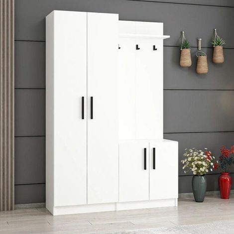 Armadio con appendiabiti colore bianco 120x180H cm - Dante (1/5)