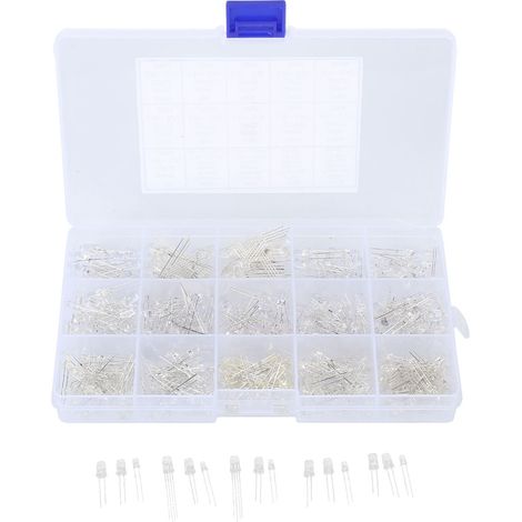 300 Stück Miniwatt-Energiespar-LEDs mit tropfenförmigem, rundem Kopf für DIY-Elektronikprojekte zur Dekoration und Beleuchtung (1/5)