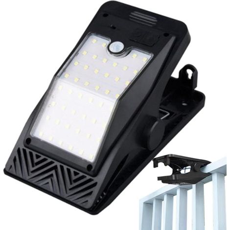 Solarbetriebene Bewegungsmelderleuchten mit Klemme, LED-Bewegungsmelderleuchten für Höfe, Gärten, Zäune, Garagen usw.