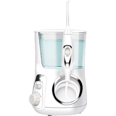 Hydropulseur pour dents et appareils dentaires, irrigateur bucco-dentaire de 800 ml avec 10 niveaux de pression, 5 embouts, étui de rangement pour brosse à dents et embouts, soins bucco-dentaires pour (1/5)