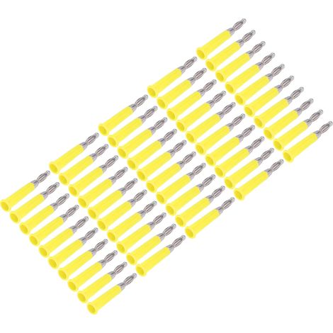 50 Pièces Fiche Banane Lanterne ABS Alliage Zinc Soudée Connecteur Haut-parleur Prise 4mm Jaune (1/5)