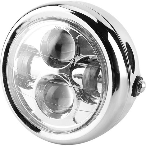 Phare LED rétro pour moto, style vintage, boîtier en aluminium, éclairage avant pour deux-roues (1/5)