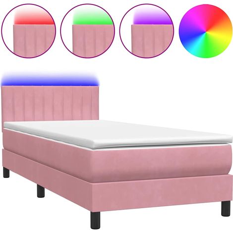 Maison Exclusive - Boxspringbett mit Matratze & LED Rosa 80x220 c