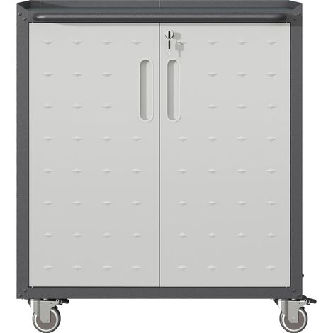 CAIziArmoire à outils de garage robuste en métal avec roulettes 75 × 42 × 88 cm (1/5)