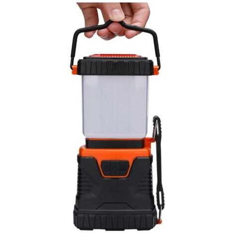 Linterna LED para camping, potente lámpara de camping de 1000 lm, brillo ajustable, luz impermeable para camping, vivac, pesca, senderismo, cuevas, etc. (Naranja) -Crezuo