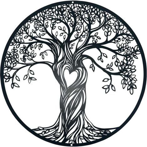 Großer Liebesbaum, Wanddekoration, Lebensbaum-Silhouette, ideal für Wohn- und Schlafzimmer, von DEBUNS (1/5)