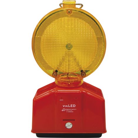 LED Baustellenleuchte gelb/gelbe Linse mit Blink- oder Dauerlicht