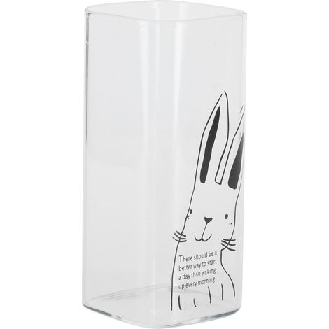 400-ml-Milchglasbecher mit Hasenmotiv, Kaffee-, Tee- und Frühstücksbecher, dekoratives Milchglas (1/5)