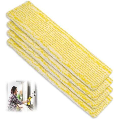 Chiffons de Nettoyage en Microfibre 4 Pièces VW Bonnettes Microfibre Accessoire Mop Remplacement des Tampons pour Karcher Nettoyeur de Vitres WV 2 WV 5 Jaune (1/5)