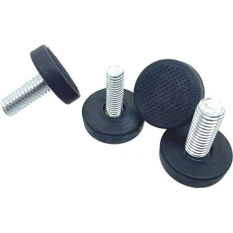 Lot de 16 pieds de nivellement réglables en hauteur, filetage M6, robustes, avec écrous en T, pour protection du sol des chaises et des tables