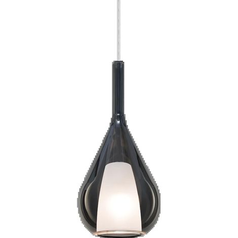 KALIQUE LAMPADARIO SOSPESO 1 LUCE ATTACCO E27 DOPPIO VETRO SATINATO E FUME' 18X40CM