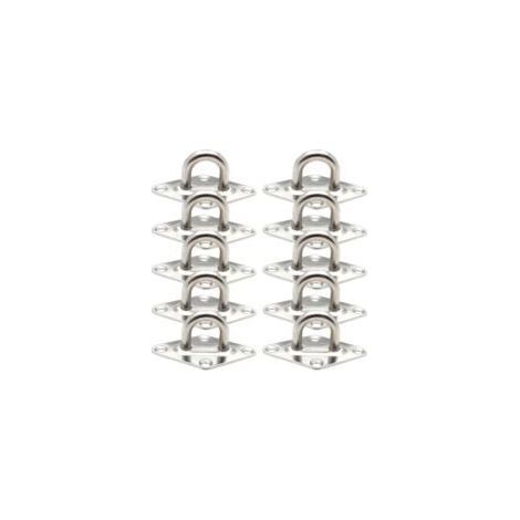 10 Pièces Fixation Anneau d'arrimage, Pontet INOX Oeil Plaques, Crochet d'arrimage Remorque Plaque Oeillet Acier Inoxydable 304 pour Fixer des Remorques Camions Bateaux Kayaks (60 x 36 mm,M5) (1/5)