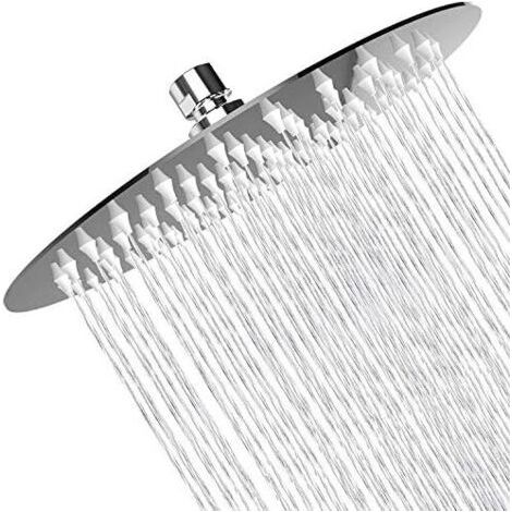 Ciel-La pomme de douche de haute intensité,la pomme de douche à pluie de haut débit de 8 pouces. Vous pouvez profiter de l’expérience merveilleuse de douche même sous une fluidité basse. chromée. (1/5)