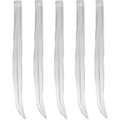 Lot de 5 extensions de cheveux teintées à crochet d'oreille, pinces à cheveux longues et lisses, extensions de cheveux colorées et respirantes, extensions de cheveux teintées à crochet d'oreille discr (1/5)