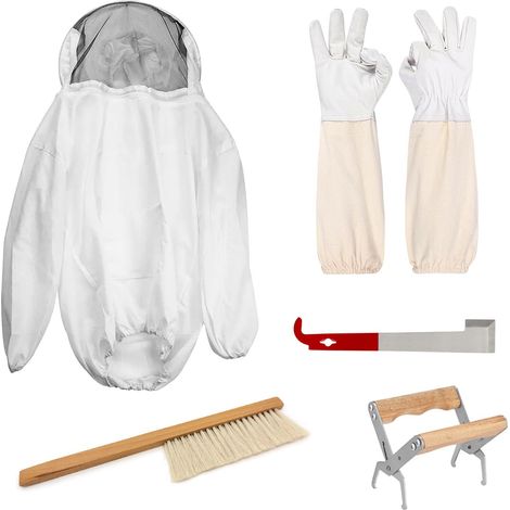 Combinaison Apiculteur avec Gants et Matériel d'Apiculture, Blanc