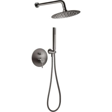 Novaservis Ferro Ciriculus - Duschset mit Unterputzarmatur, mit Körper, Durchmesser 20 cm, gun metal BCK7PGM-SET1-S (1/2)