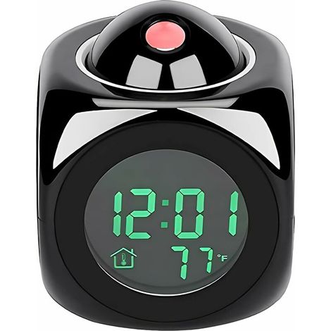 Projection clock, ceiling projection alarm clock, digital clock with indoor temperature time display (1/5)