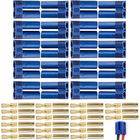 Connecteurs EC5 Mâles et Femelles 5 mm,Pince Batterie Connecteur EC5,Fiches Banane pour Batterie LIPO,ESC,Modèles à Puissance avec Protection Contre Les Courts-Circuits (1/5)