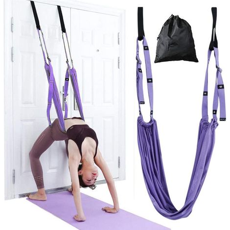 Sangle d'étirement pour le yoga et le fitness, améliore la flexibilité des jambes, de la taille et du dos, équipement de fitness à domicile. (1/5)
