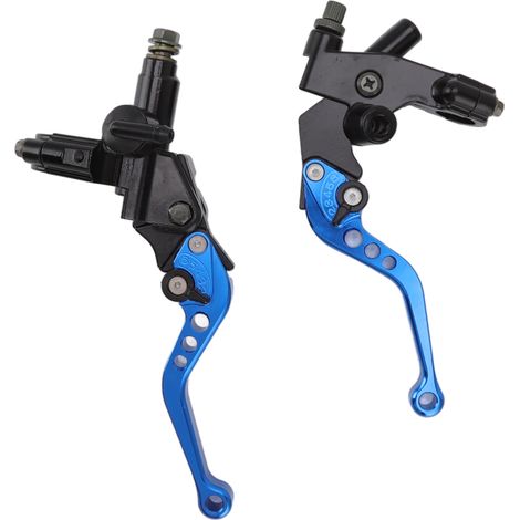 Paire de leviers de frein et d'embrayage moto avec maître-cylindre hydraulique et réservoir, remplacement pour Suzuki, coloris bleu (1/5)
