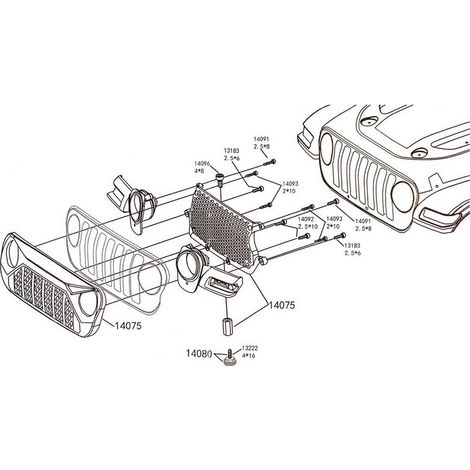 Front grille with screw plug Sherpa CR3.4