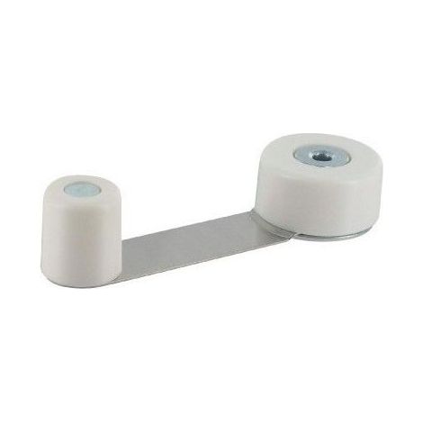 Butée / bloc porte PVM - Blanc - Pour porte intérieure et extérieure - Double fonction - Ø 34 x H. 18 mm