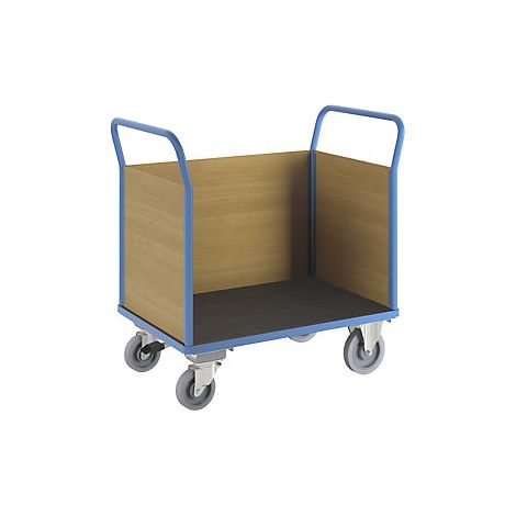 eurokraft pro  Carrello a pianale con sponde in legno  con 3