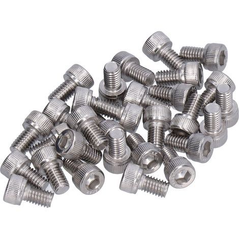 Jeu de 30 vis et boulons M6, en acier inoxydable 304 A2-70, vis à tête hexagonale creuse, DIN 912 M6x10 (1/5)