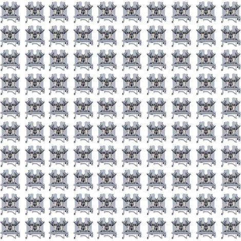 100 Stück Schraubklemmenblock für DIN-Schienenmontage, Kupfer-Kombinationsklemmen, 800 V, 41 A, 5 N