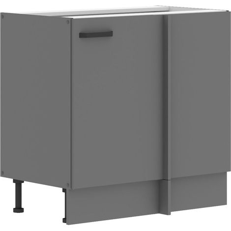 Küche NESSA Eckunterschrank 105 cm Anthrazit Küchenzeile Küchenblock Einbauküche (1/5)