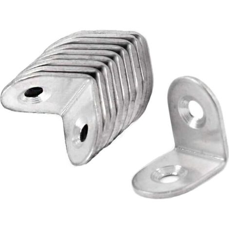 50 pièces Équerre de Fixation Metal, Équerre D'assemblage Inox,Support d'angle en forme de L, 20x20mm, pour Fixation et Réparation de Meubles(argent) (1/5)