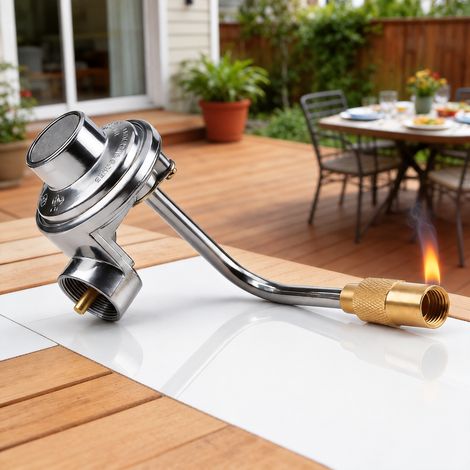 Régulateur universel en acier inoxydable pour plancha à gaz réchaud portable et barbecue 16,8 g – Livraison gratuite (1/5)
