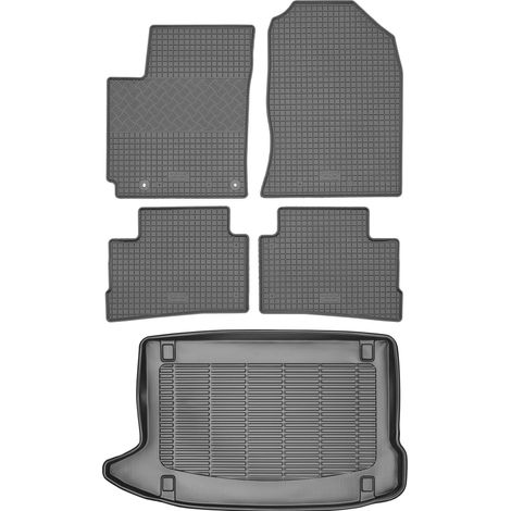 Hyundai Kona Crossover 2017 (JUEGO) - Alfombrillas de goma para coche + alfombrilla para maletero