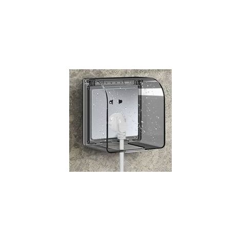 Boîtier de protection pour prise électrique étanche IP55 – Compatible avec fiches triangulaires – Installation simple – Pour salles de bains et cuisines (1/5)