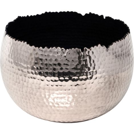 Hammered Bowl Planter - Iron - L19 x W19 x H14 cm - Nickel