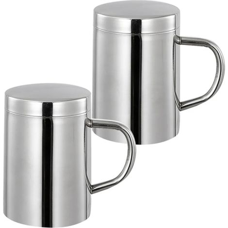 2 Stück Edelstahl-Thermobecher Becher Thermosbecher Kaffeebecher Isolierbecher Tassen (320ml Mit Deckel) (1/5)