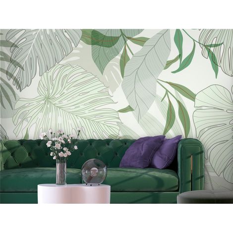 Papier Peint Cercle Motifs Marins et Forêt Enchantée - 150 x 105 cm (1/4)