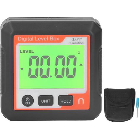 Digital Level Box High Accuracy Magnetic Portable Protractor Inclinometer Angle Gauge for Woodworking Construction Site Orange White
