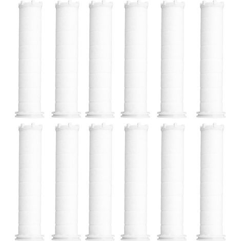 Lot 12 éléments filtrants – PP coton blanc – pommeau douche – bain – détachable (1/5)