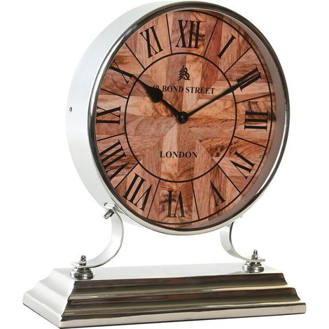DKD Home Decor Horloge de Table Argenté Naturel (1/4)